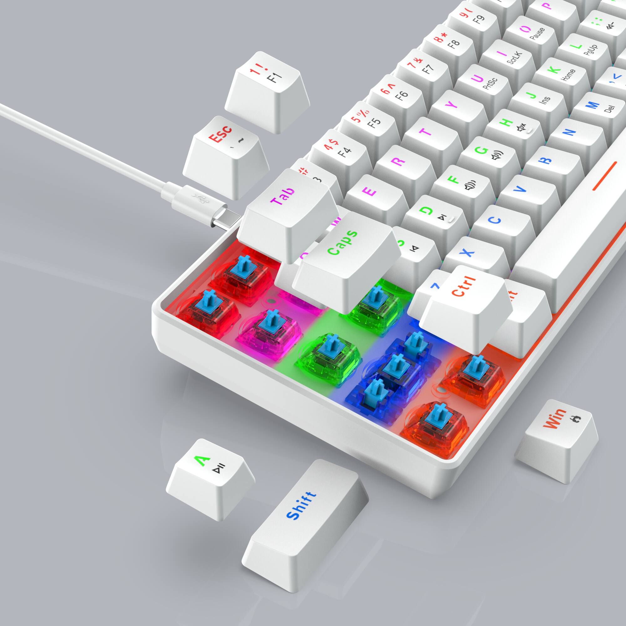 Esc 1 F1  
Tab 2 F2  
Caps 3 F3  
Shift 4 F4  
Ctrl 5 F5  
Win 6 F6  
A 7 F7  
S 8 F8  
D 9 F9  
F 0 F10  
G 1 F11  
H 2 F12  
J 3 Pause  
K 4 Home  
L 5 PgUp  
; 6 PgDn  
' 7 Ins  
, 8 Del  
. 9 5%  
/ 0 5  
R 4 45  
T 5 46  
Y 6 47  
U 7 48  
I 8 49  
O 9 50  
P 0 51  
[ 1 52  
] 2 53  
\ 3 54  
Z 4 55  
X 5 56  
C 6 57  
V 7 58  
B 8 59  
N 9 60  
M 0 61  
, 1 62  
. 2 63  
/ 