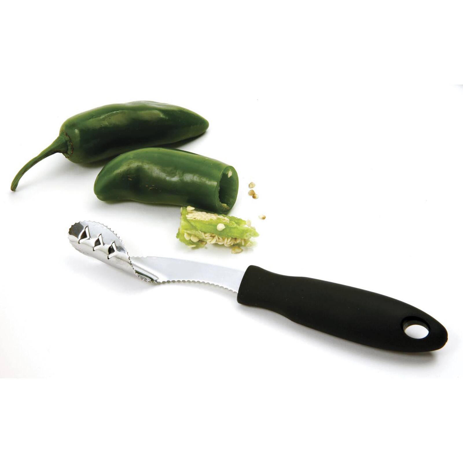 Alt View 4. Norpro - Grip EZ Deluxe Jalapeno Corer - Silver.