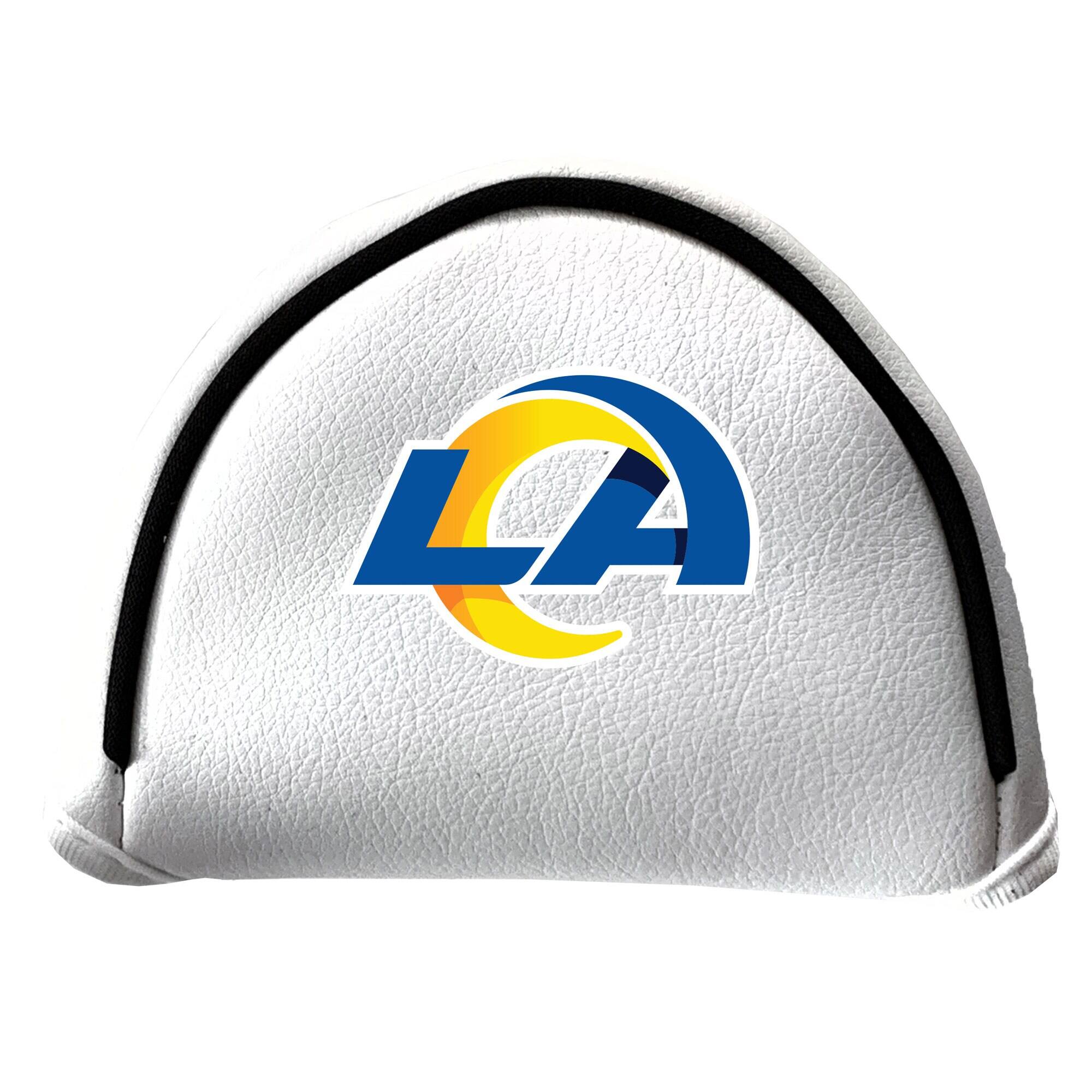 Front. Team Golf - Los Angeles Rams Mallet Putter Cover - White.