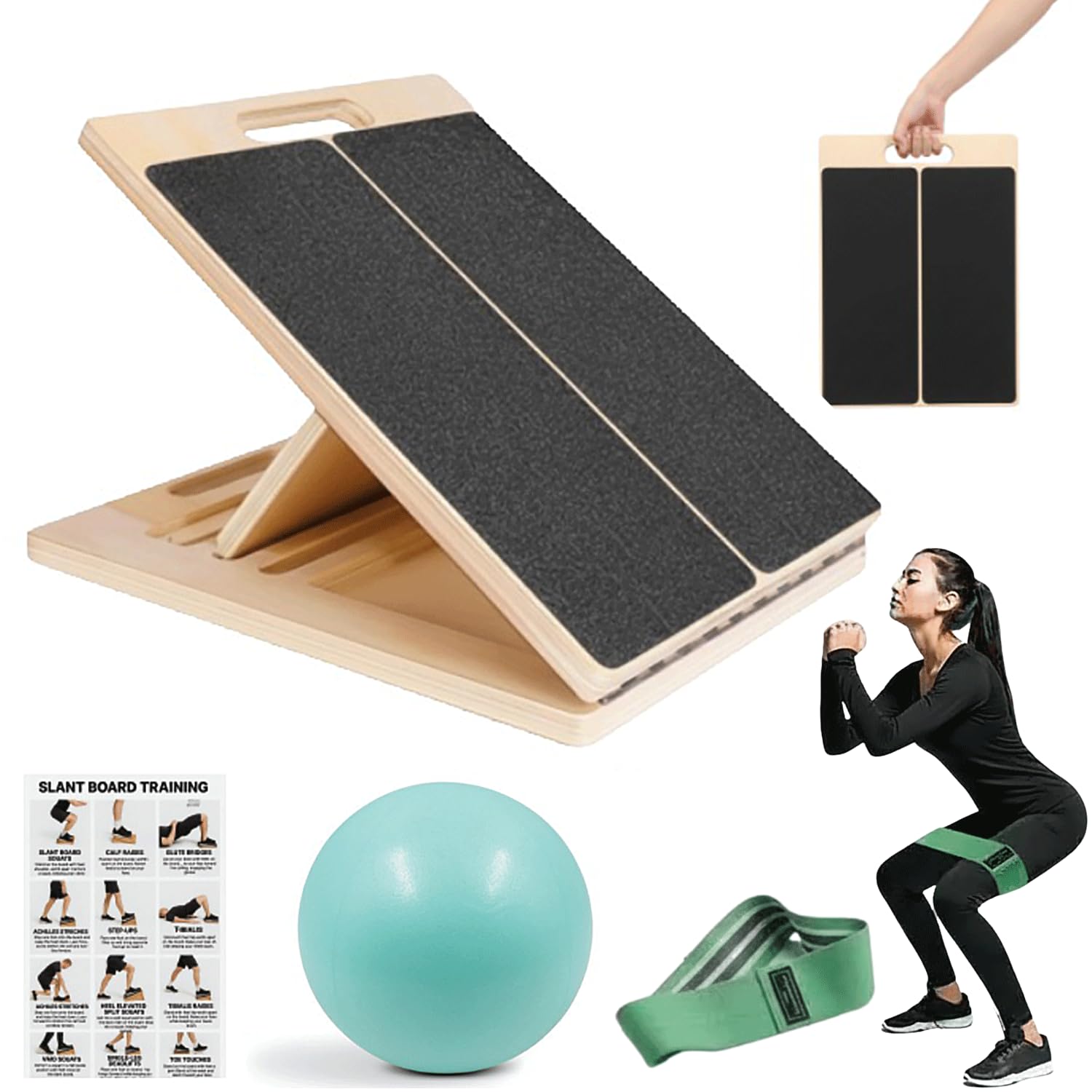 ThinkLink Electronic Adjustable Wooden Slant Board For Stretching ...