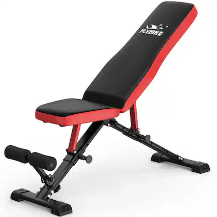 Front. FLYBIRD - Strength Training Bench for Home Gym, Adjustable Weight Bench can be Folded for Vertical Storage - black.