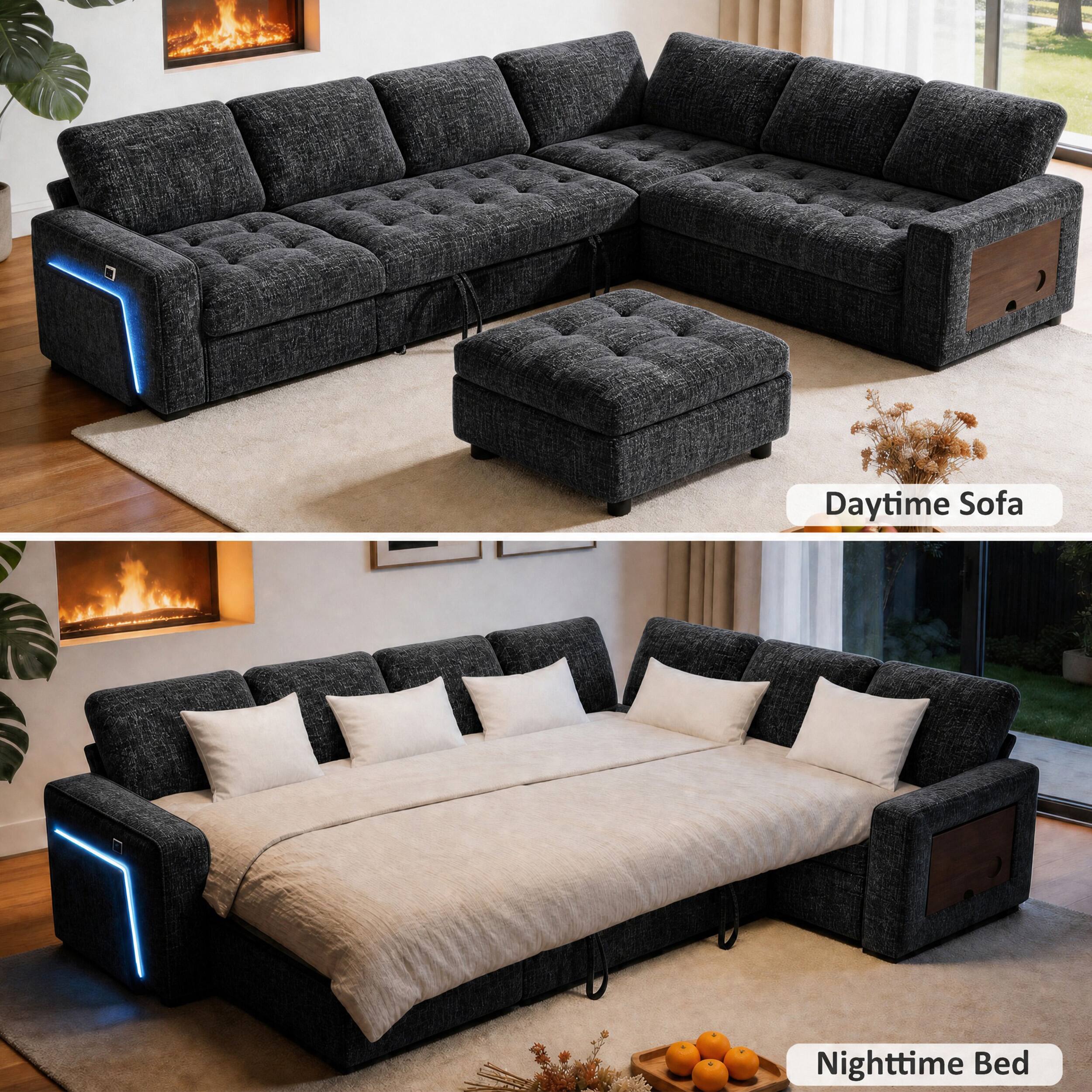 Daytime Sofa  
Nighttime Bed