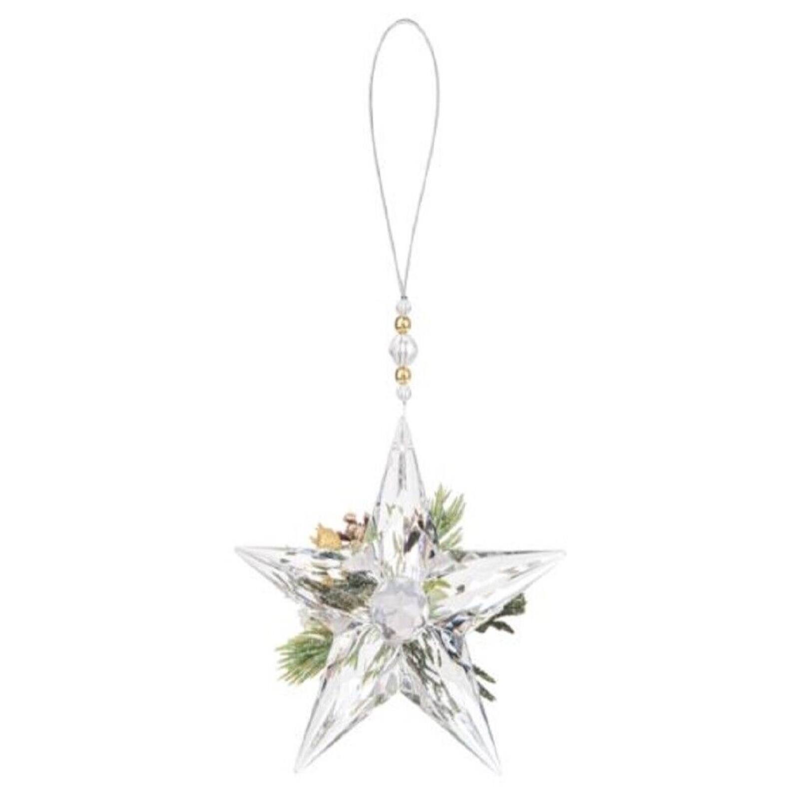 Angle. Ganz - Ganz Mistletoe Star Christmas Tree Ornament 6.5 Inch Multicolor - Clear.