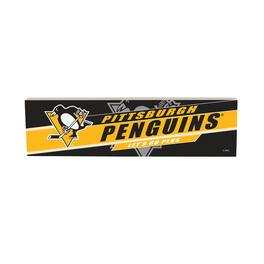 Evergreen Enterprises - Pittsburgh Penguins 5" x 18" Shadow Logo Wood Mantle Sign - Multicolor