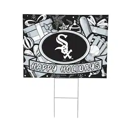 Evergreen Enterprises - Chicago White Sox 24" x 18" Happy Holidays Christmas Outdoor Staked Yard Sign - Multicolor