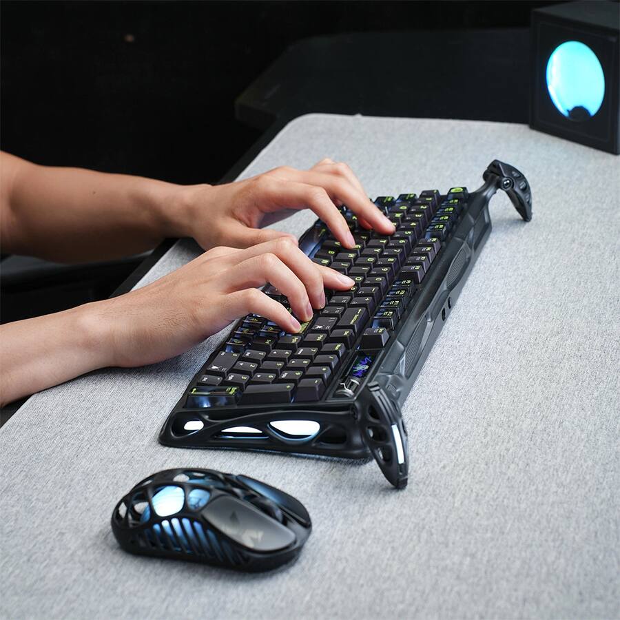 Alt View 10. GravaStar - GravaStar Mercury K98 Pro 98% Wireless Gaming Keyboard – Tri-Mode, Gasket Mount, Hot-Swap, RGB, Numpad, Phantom Black - Phantom Black.