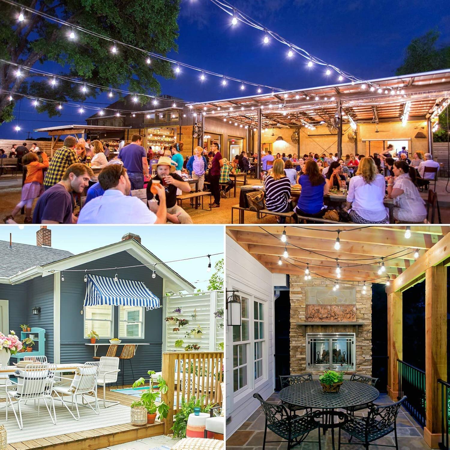 Left. Nordic Hygge - Nordic Hygge 2-Pack 96FT Outdoor String Lights - White.