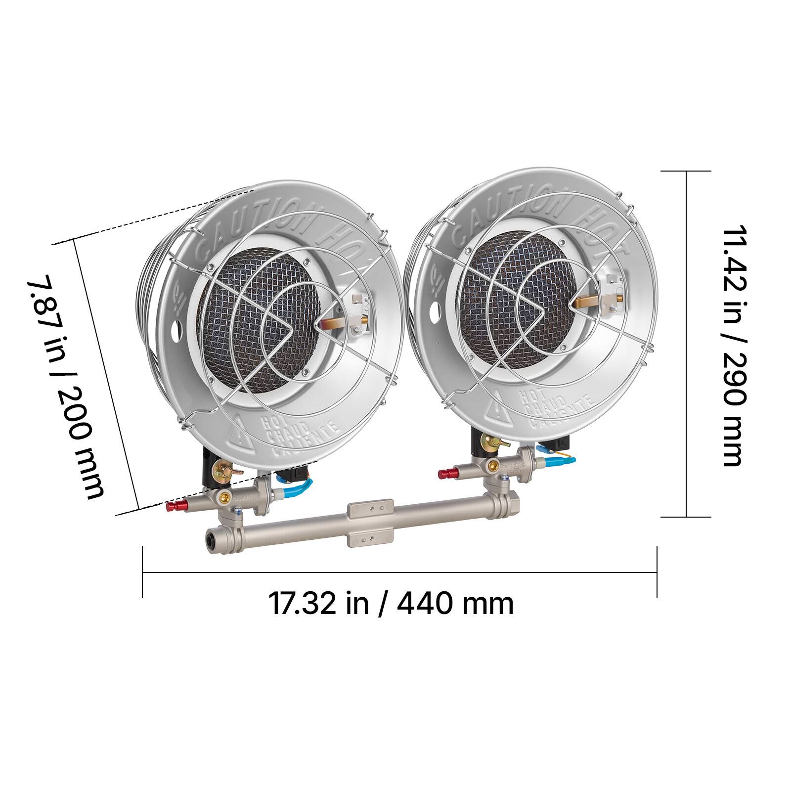 7.87 in / 200 mm  
CAUTION HOT  
11.42 in / 290 mm  
17.32 in / 440 mm