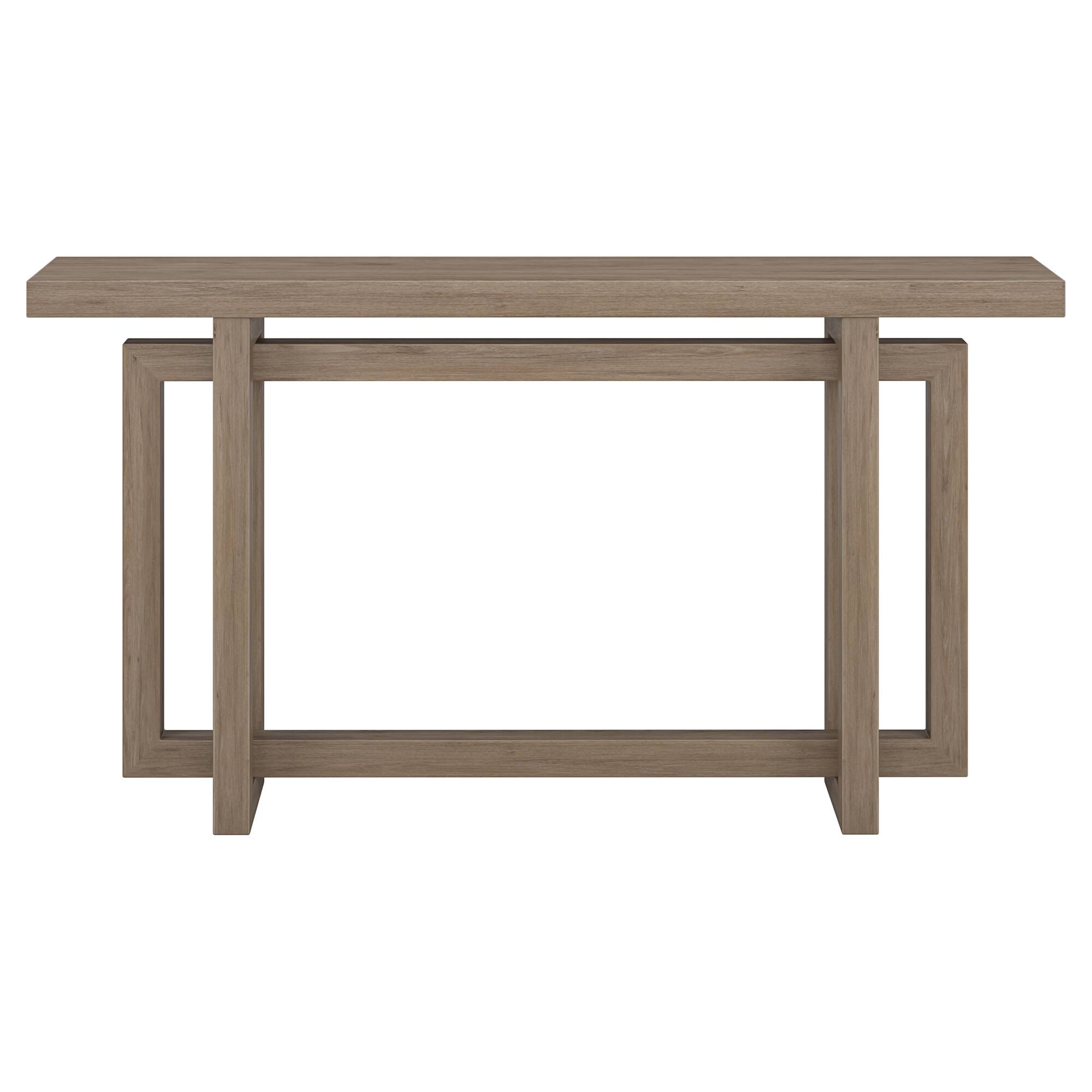 Angle. Hudson&Canal - Breslow 55" Wide Rectangular Console Table - Gray.