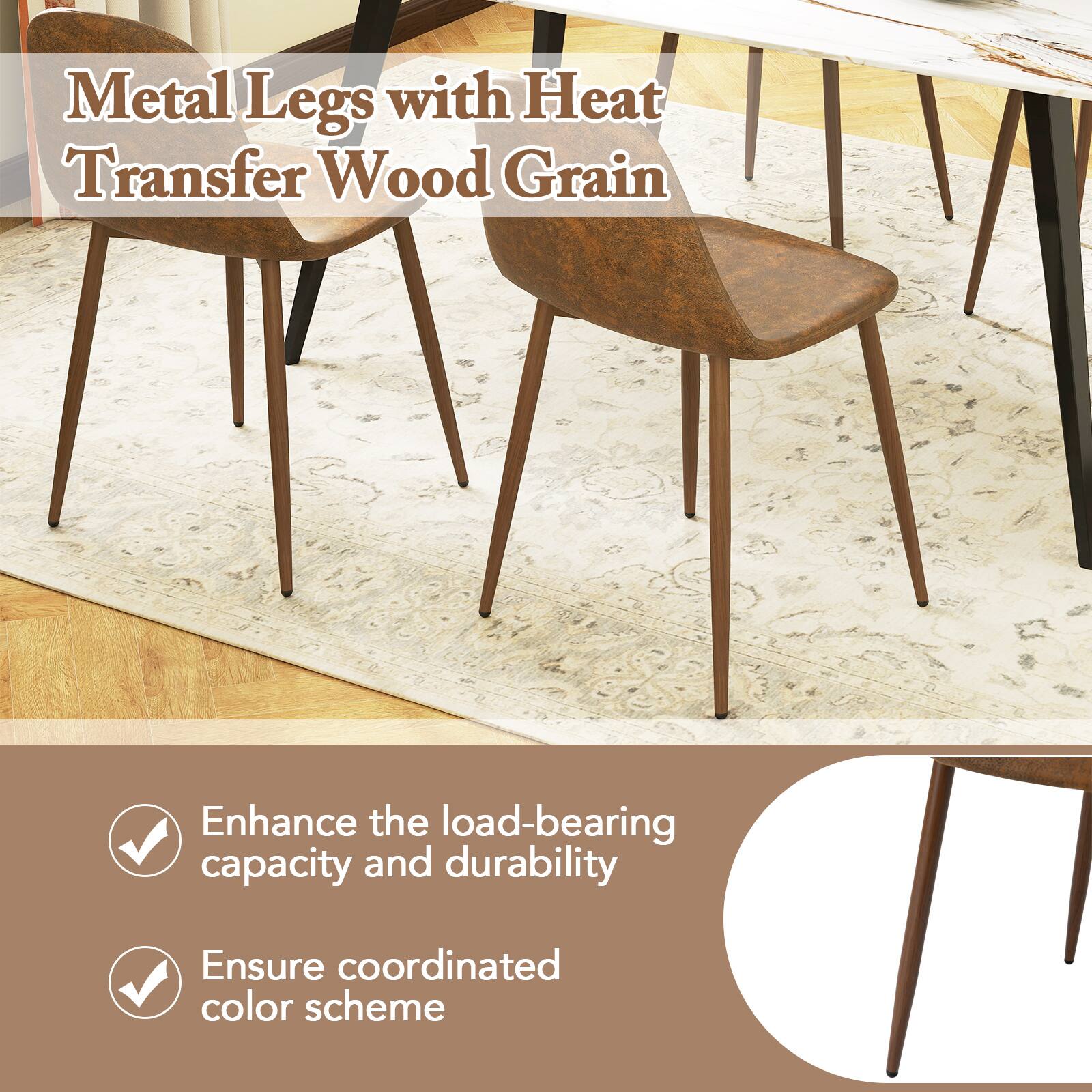Metal Legs with Heat Transfer Wood Grain

- Enhance the load-bearing capacity and durability
- Ensure coordinated color scheme