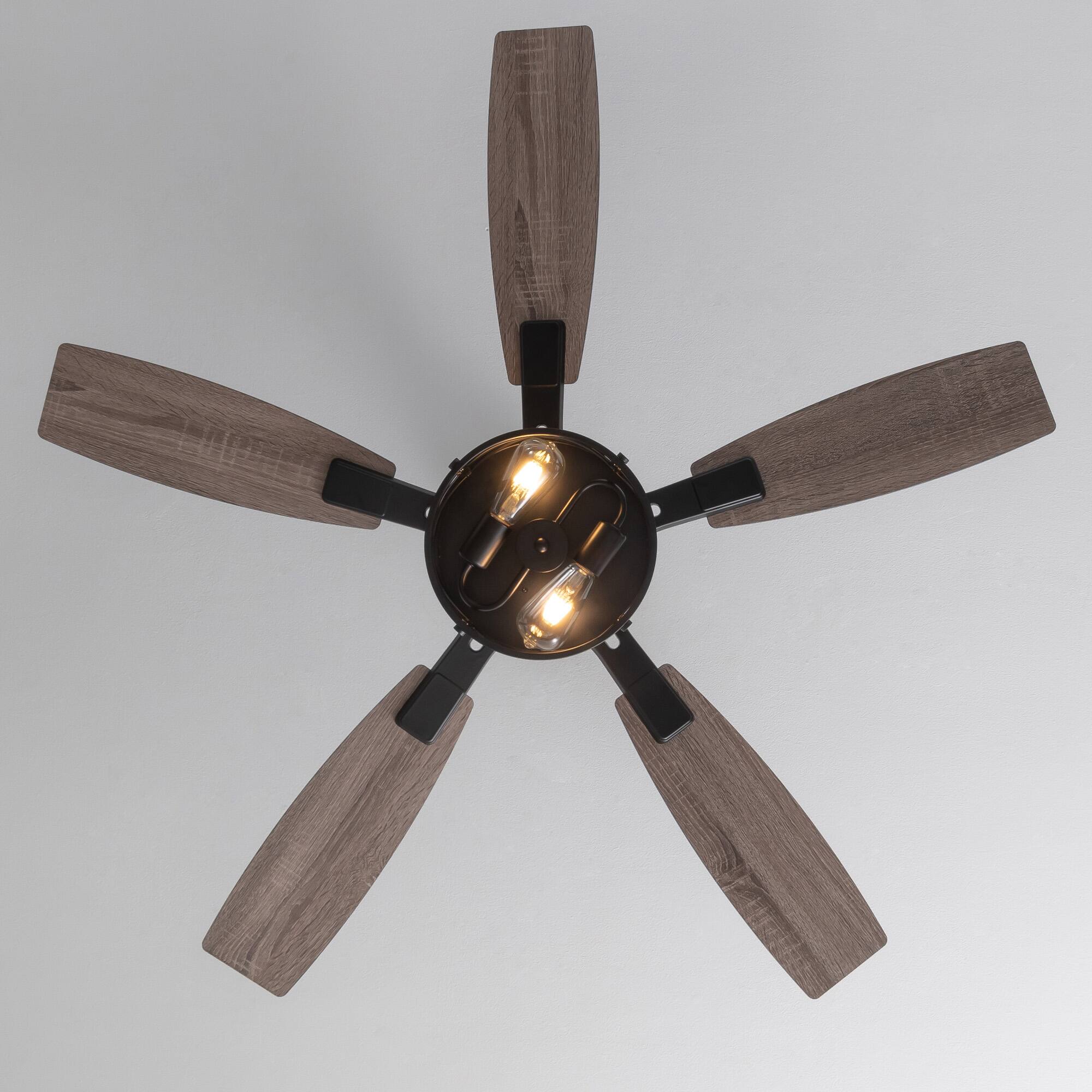 Alt View 6. Siljoy - 52 Inch Black Ceiling Fan with Lights and Remote  Farmhouse Cage Ceiling Fan  Fits Patio Bedroom Living Room - Matte Black.