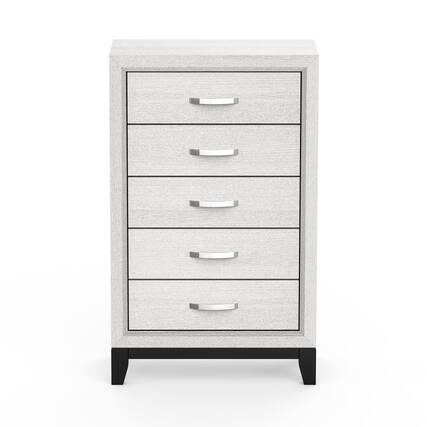 Front. Vaczon - Elegant Two-Tone Chest with Modern Wooden Accents and Ample Storage Space, Ideal for Any Home Decor - White.