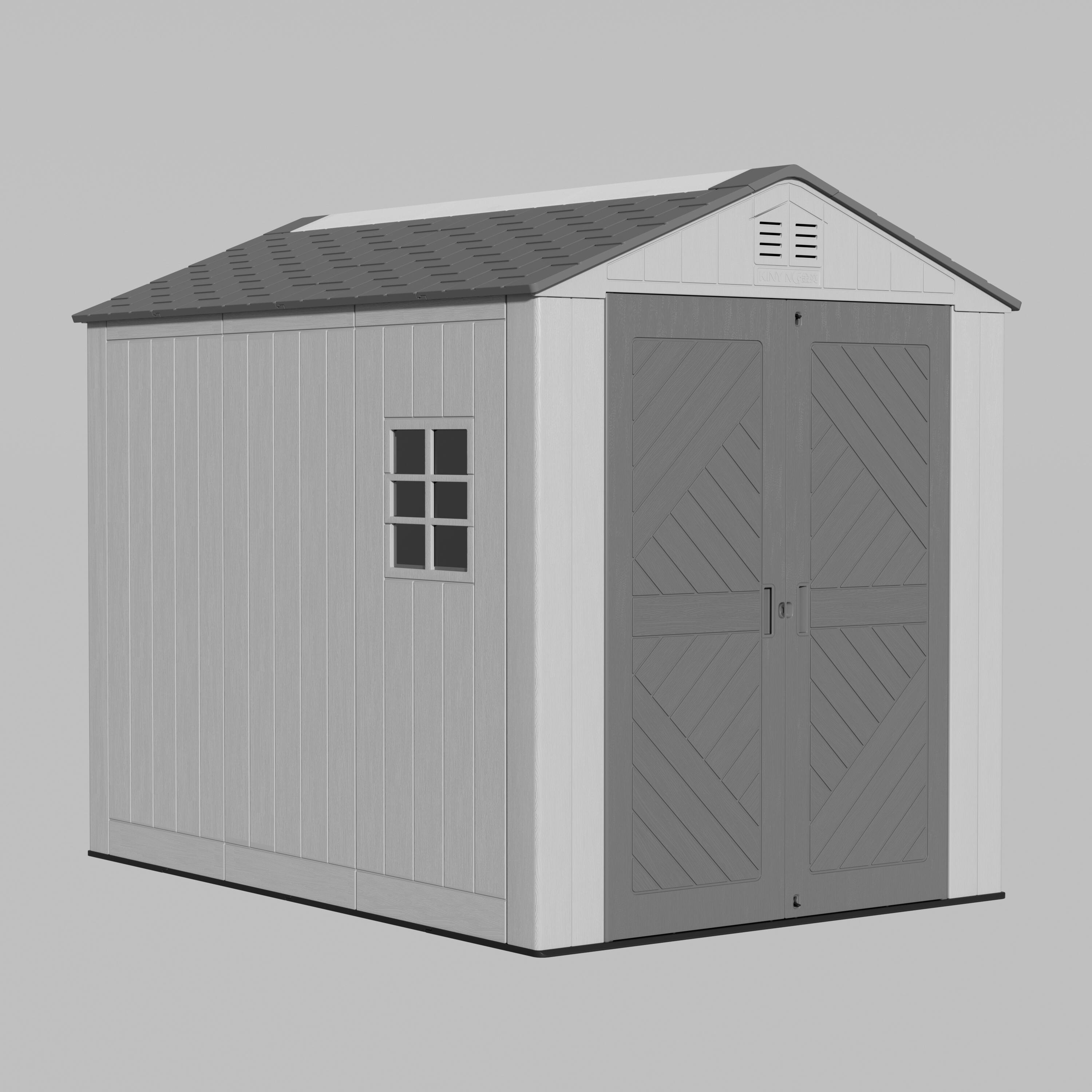 Yardgrace - 50 sq 6x9 ft. Outdoor Resin Storage Shed, Weatherproof Durable Tool Shed, Lockable with Floor and Window - Gray price history on PriceWatchPro