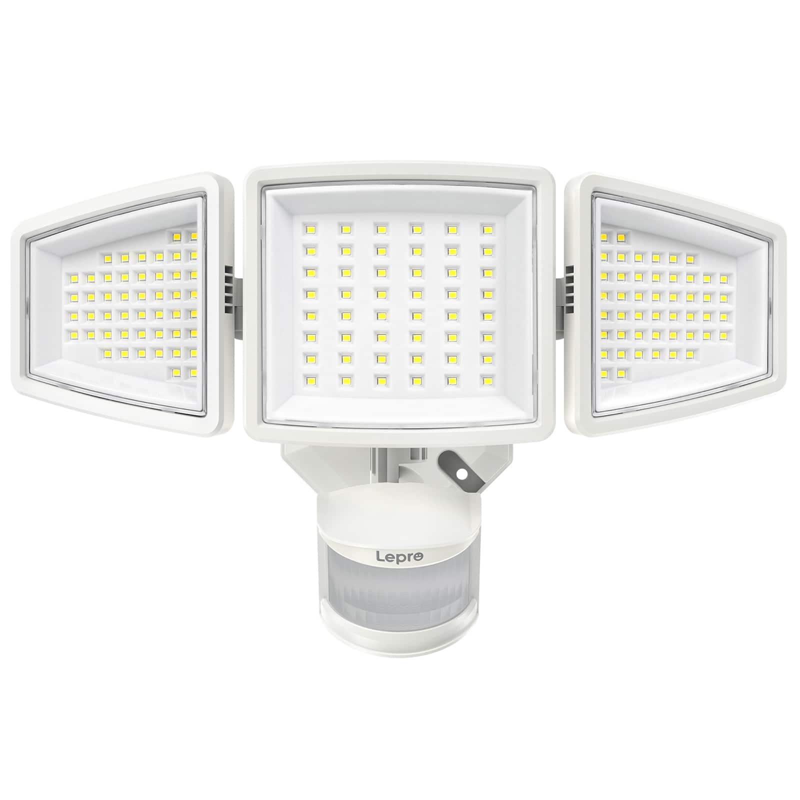 Lepro - LED Outdoor Security Pathway Lights, 27W 3200LM Motion Sensor Flood Lights, IP65 Waterproof for Yard Porch Garage - White