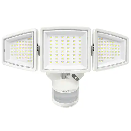 Front. Lepro - LED Outdoor Security Pathway Lights, 27W 3200LM Motion Sensor Flood Lights, IP65 Waterproof for Yard Porch Garage - White.