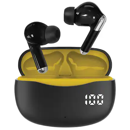 Front. Fisher Studio Pro - Studio Pro By Fisher Active Pro Bluetooth Earphones With Microphone, Active Noise Canceling, True Wireless - yellow.