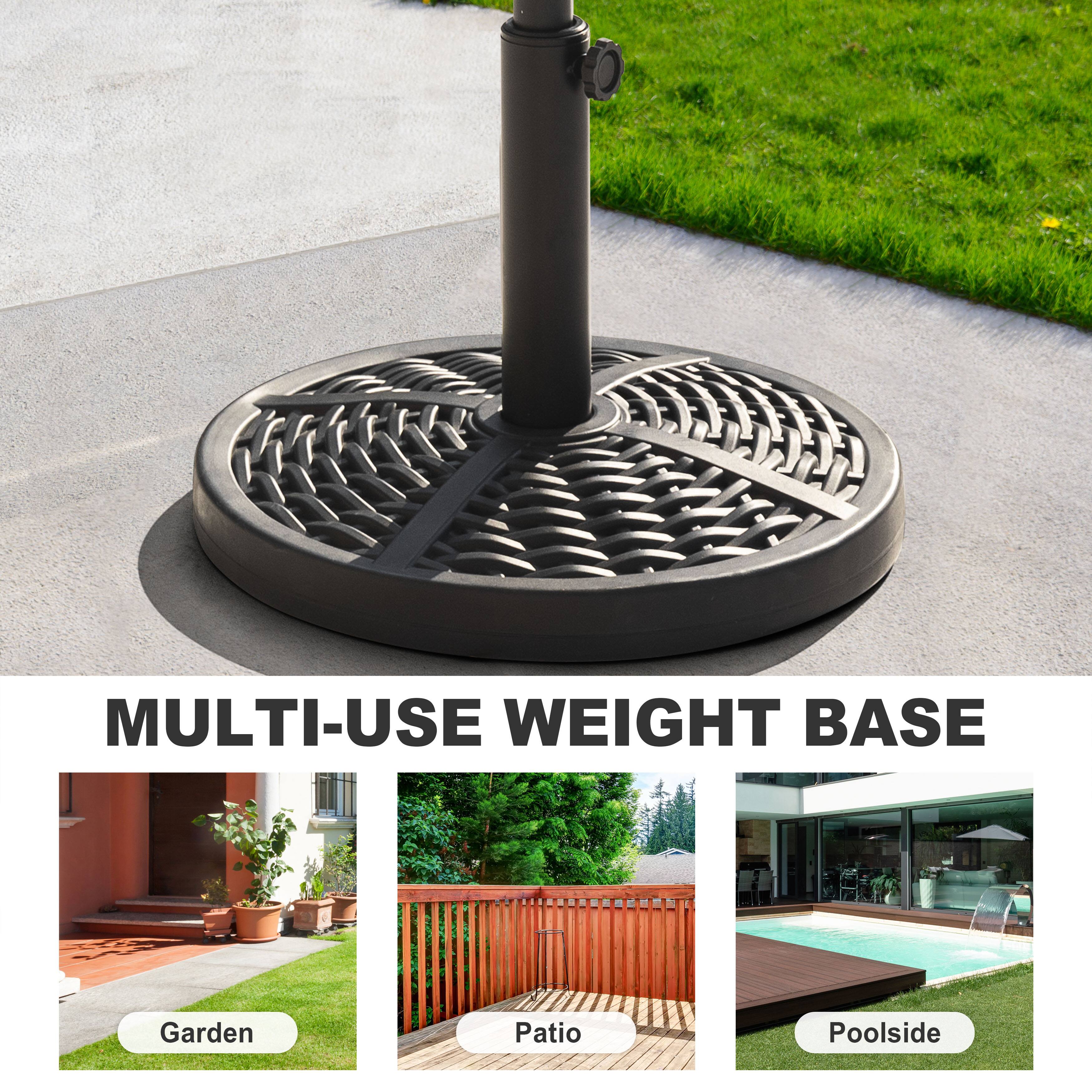 MULTI-USE WEIGHT BASE

Garden  
Patio  
Poolside