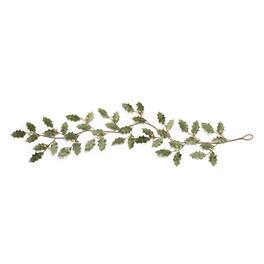 BreeBe - Glittered Holly Leaf Garland (Set of 2) - Green, Gold
