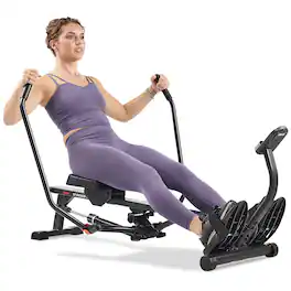 Sunny Health & Fitness - Smart Compact Full Motion Rowing Machine - Gray
