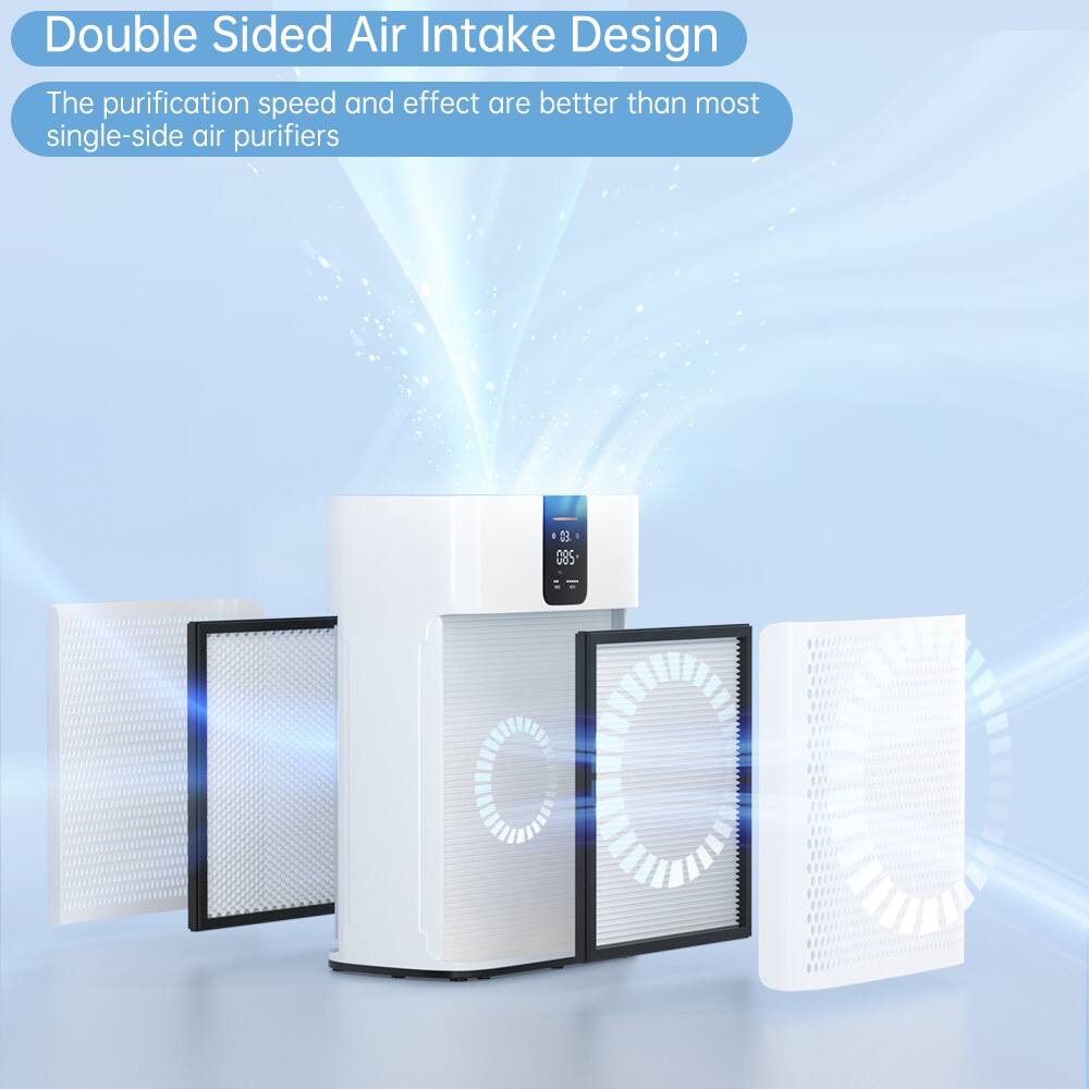 Double Sided Air Intake Design  
The purification speed and effect are better than most single-side air purifiers