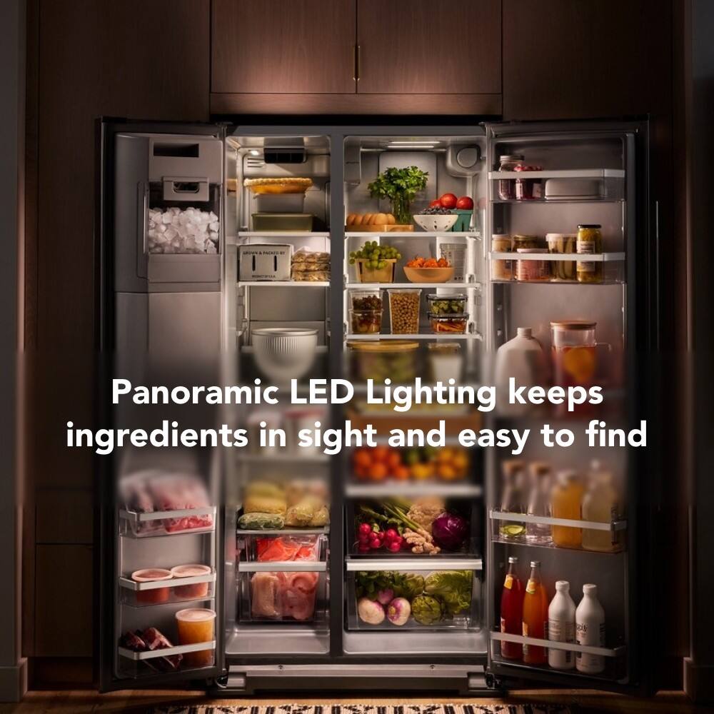 Panoramic LED Lighting keeps ingredients in sight and easy to find
