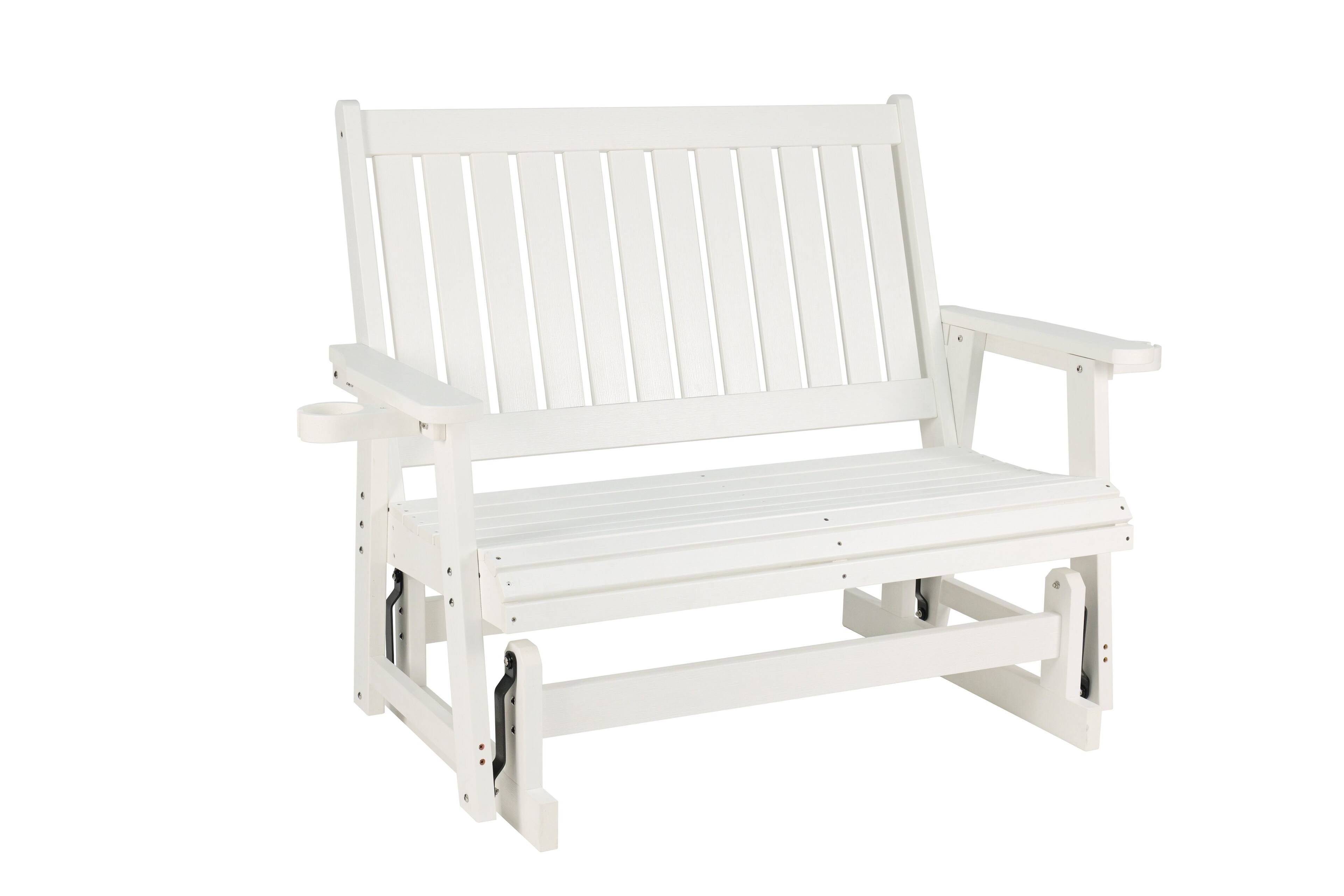 Front. Fortune Candy - Poly Lumber Patio Glider 2-Seate(White) - White.