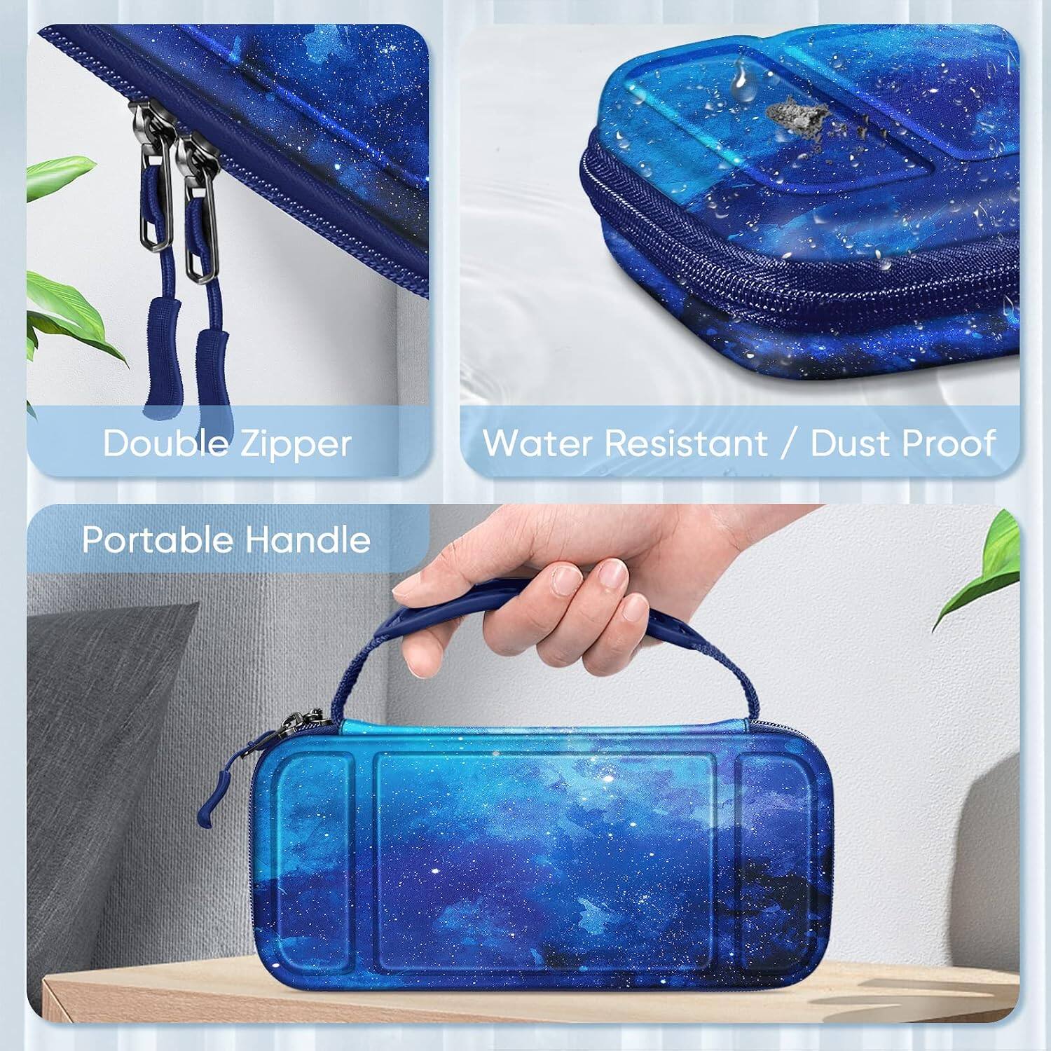 Double Zipper  
Water Resistant / Dust Proof  
Portable Handle