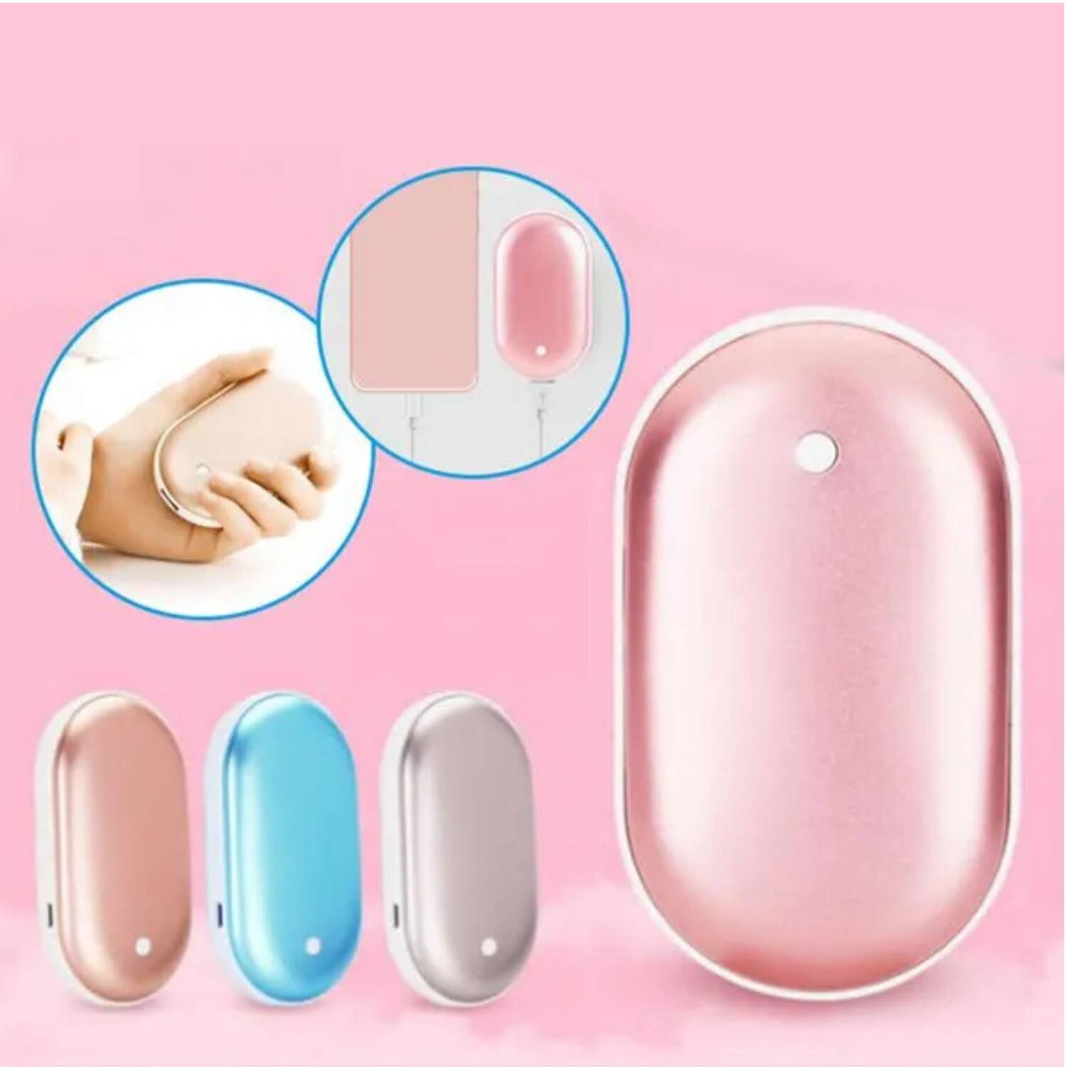 Angle. Stock Preferred - 2-in-1 Warm and Cozy Portable Hand Warmer & Power Bank - Blue.