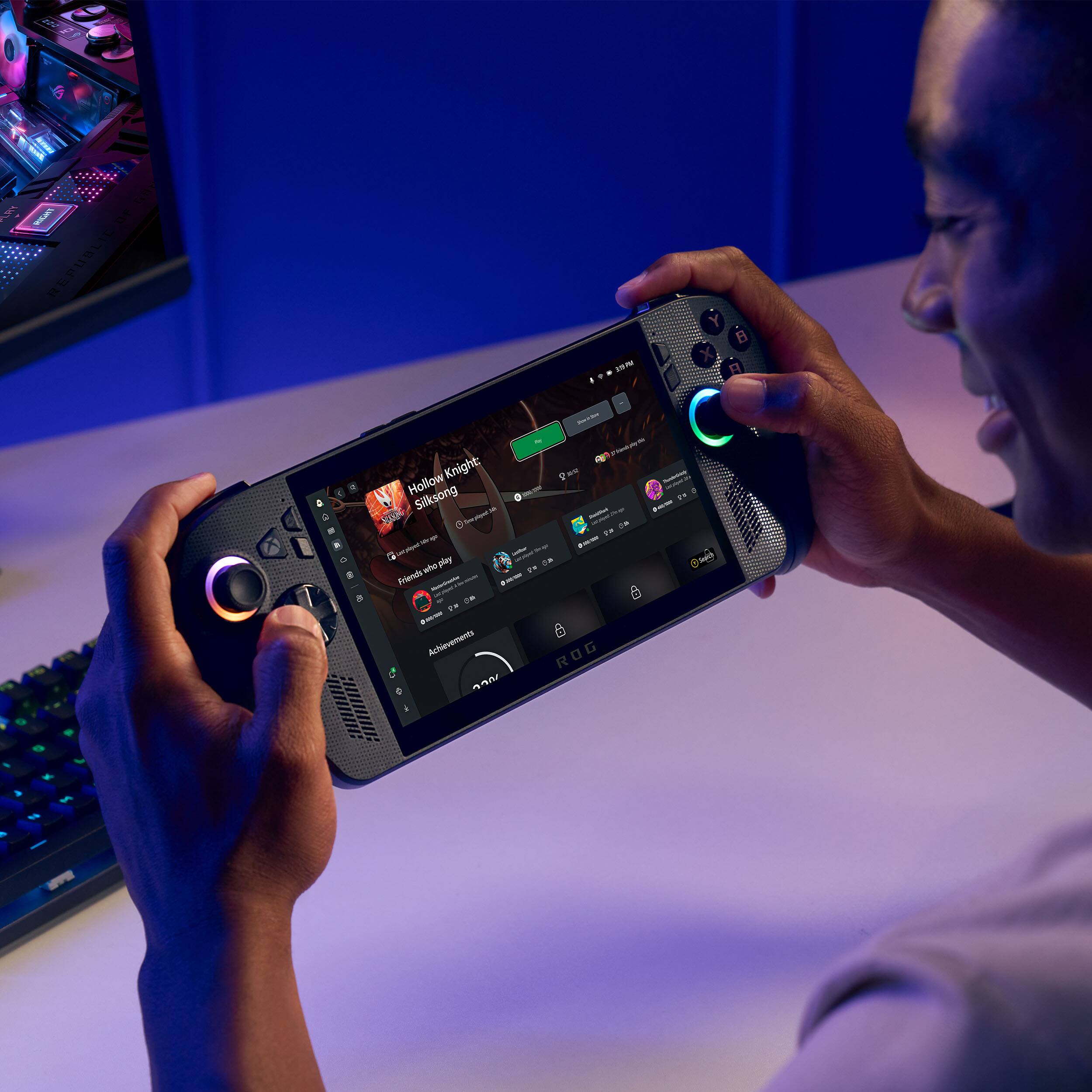 A 4 Vsa - REPUBLIC . 1m in - F & : - - n Knight: AN | Hollow - . + Silksong D - - Nae - - di i. .. - - - - - -  play D. whe 1 Friens - - -- . - -  d. 1m - Achievements ROG C MAn i

Corrected text:
A 4 Vsa - REPUBLIC . 1m in - F & : - - n Knight: AN | Hollow - . + Silksong D - - Nae - - di i. .. - - - - - -  play D. whe 1 Friens - - -- . - -  d. 1m - Achievements ROG C MAn i