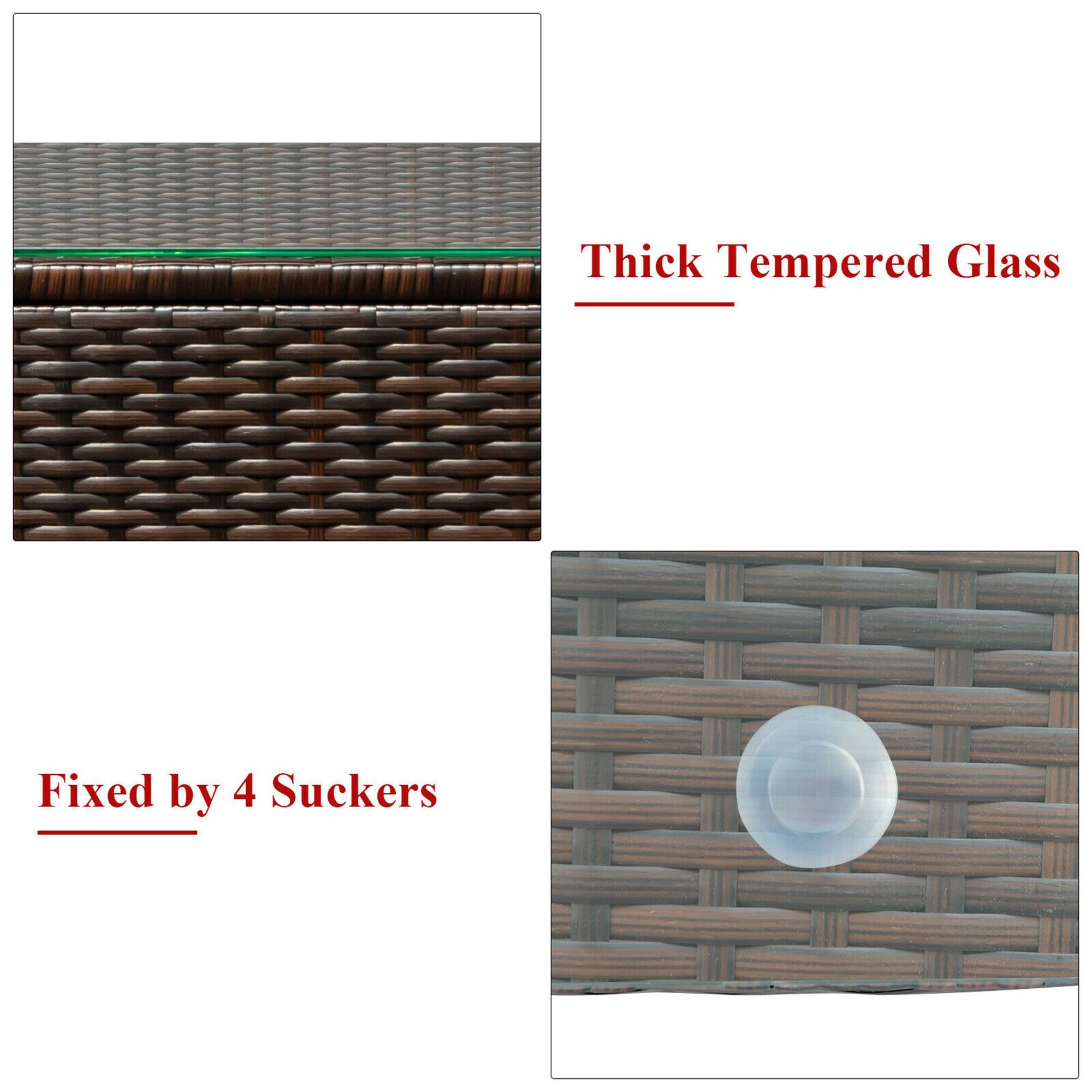 Thick Tempered Glass  
Fixed by 4 Suckers