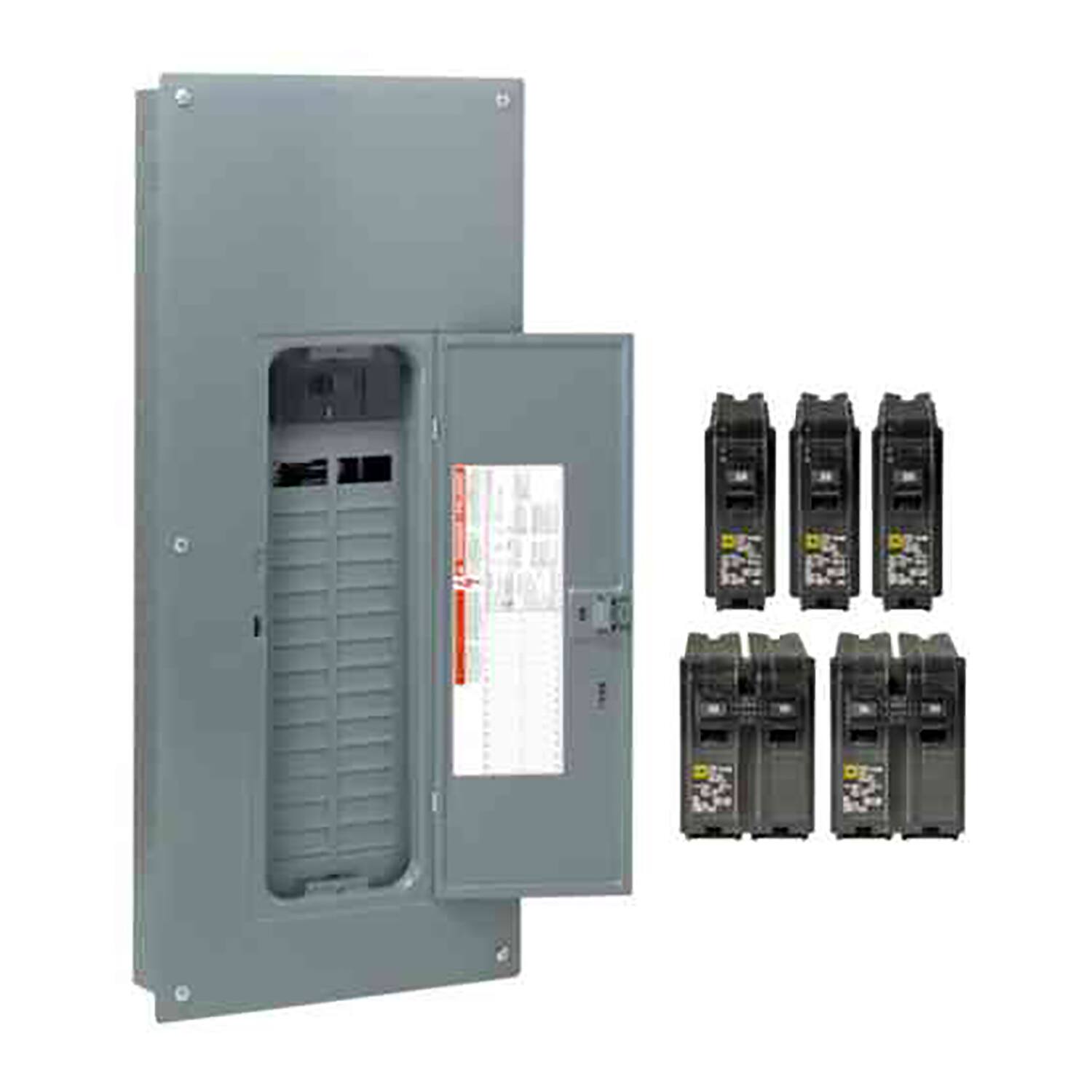 Square D - HomeLine 200 amps 120/240 V 30 space 60 circuits Wall Mount Load Center Main Breaker Kit