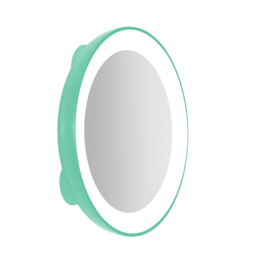 Front. Zadro - LED Lighted Compact Mirror with 10X Magnification & Suction Cups - Seafoam Green.