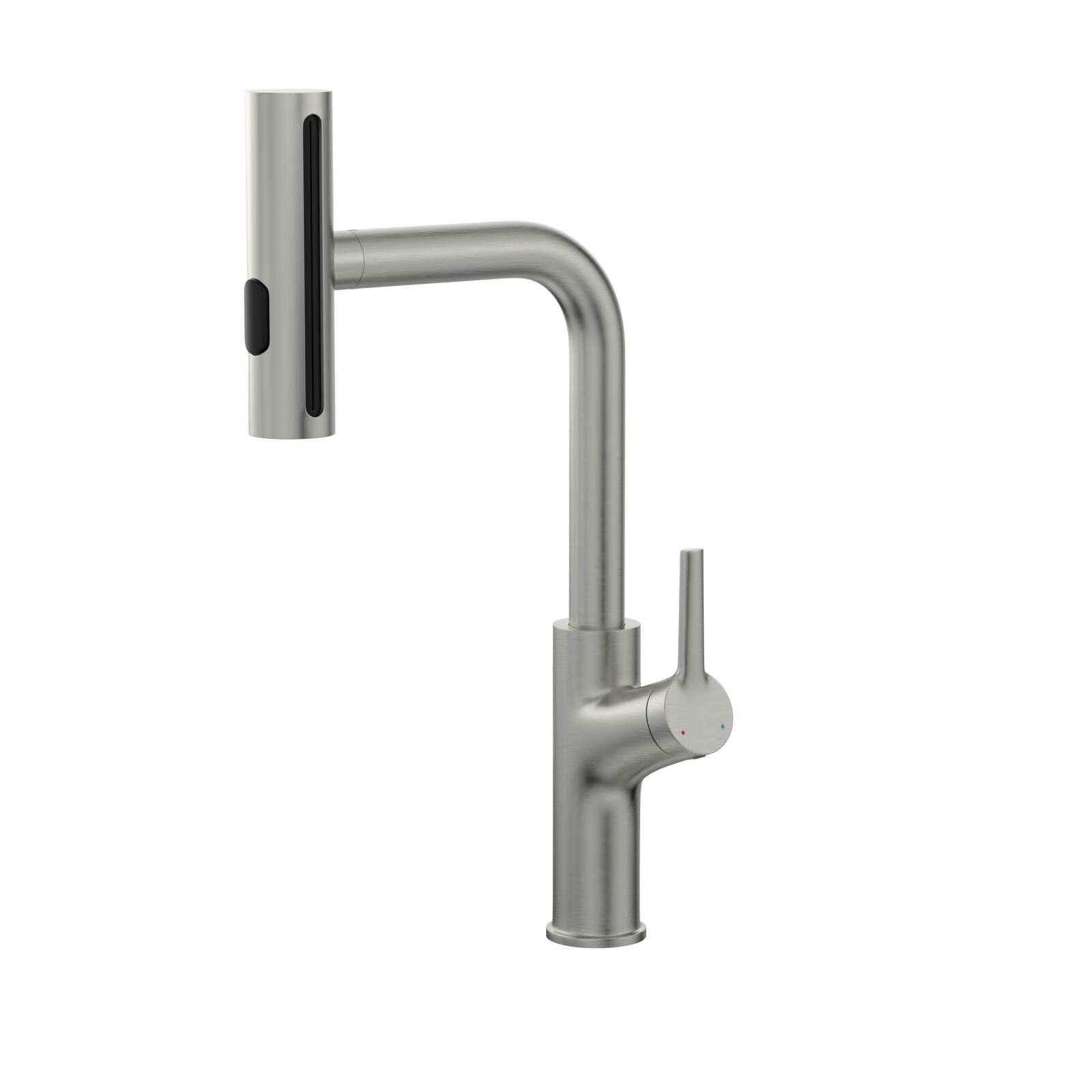 Alt View 6. Siljoy - 360° Pull-Down Kitchen Faucet with 4 Spray Modes, Brushed Nickel - Brushed Nickel.