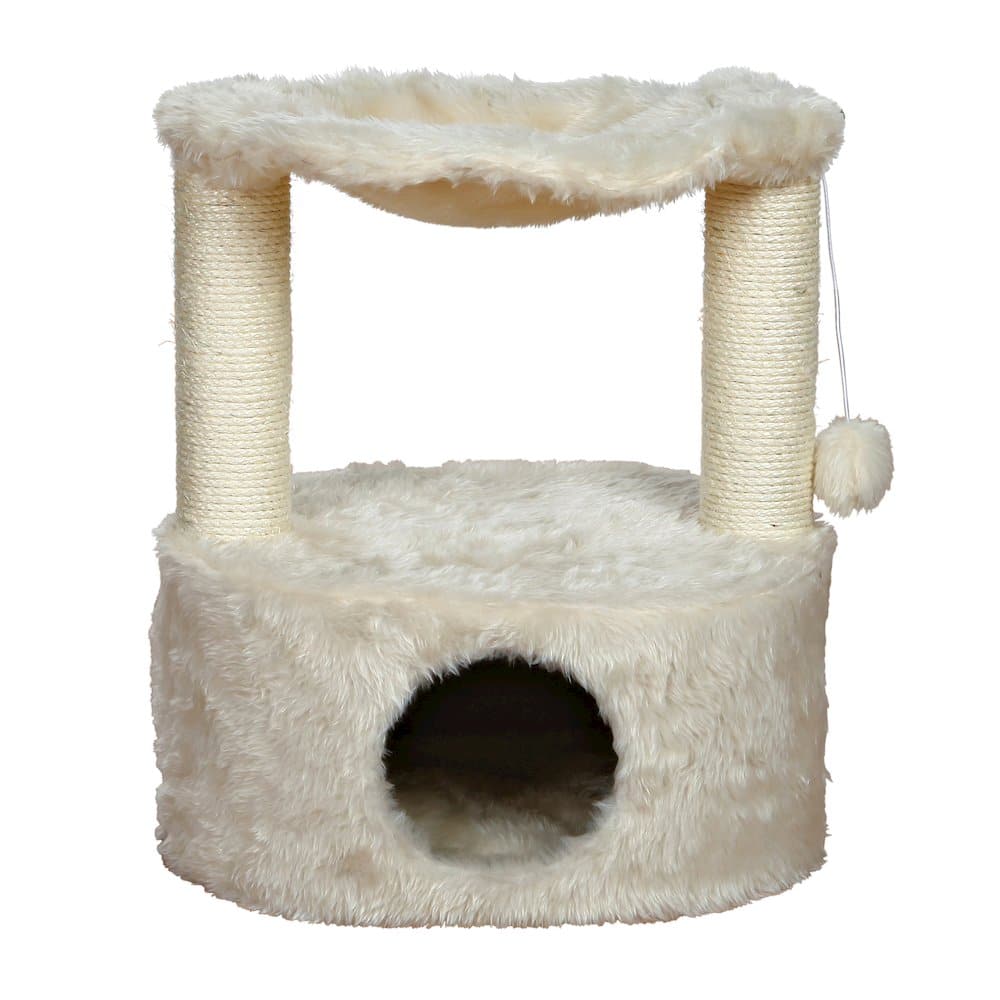TRIXIE - Baza Grande Plush & Sisal Cat Tree, Cat Condo and Hammock, Cat Toy - Cream