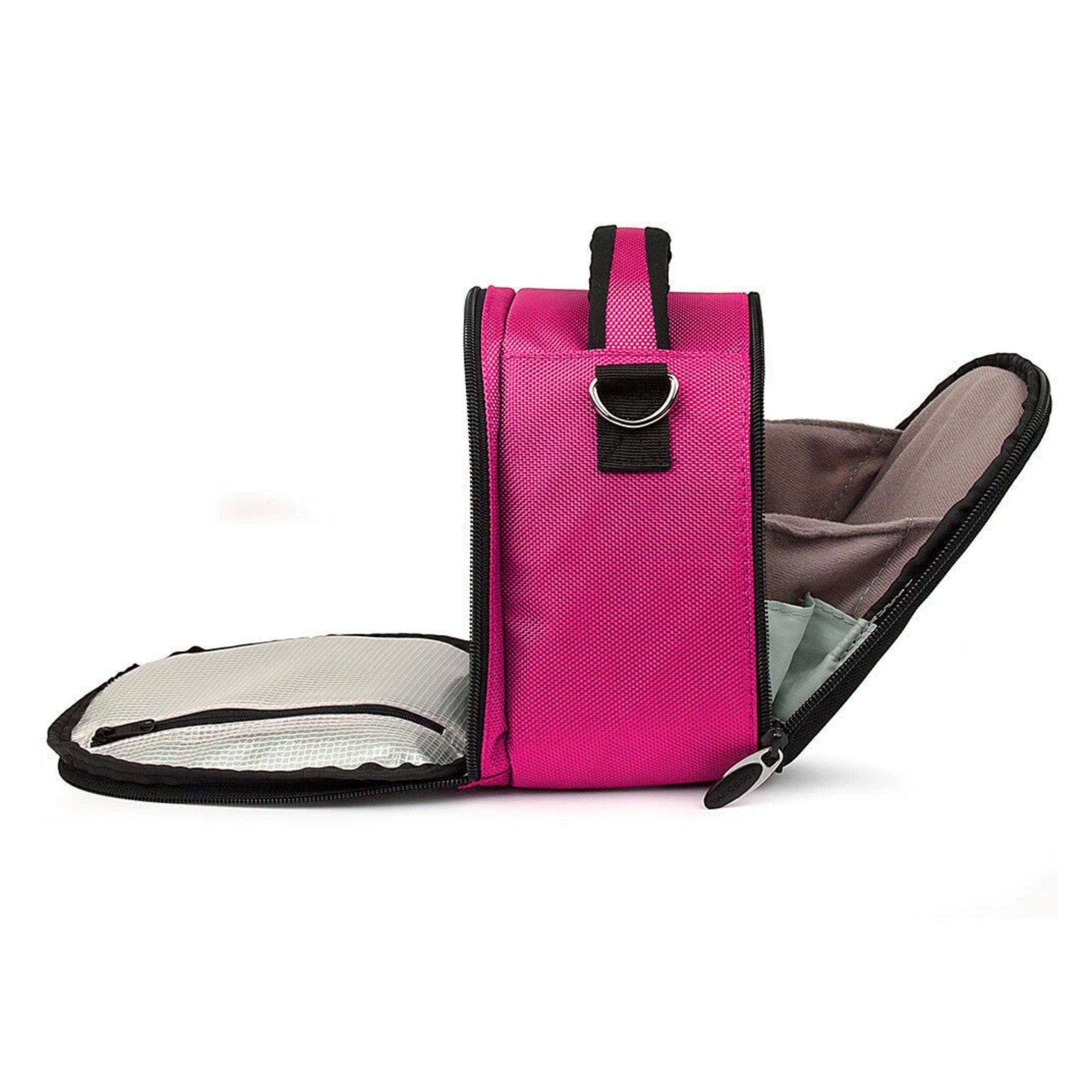 Back. Kitcheniva - Small DSLR Camera Shoulder Bag Case For Canon EOS Rebel Hot Pink - Hot Pink.