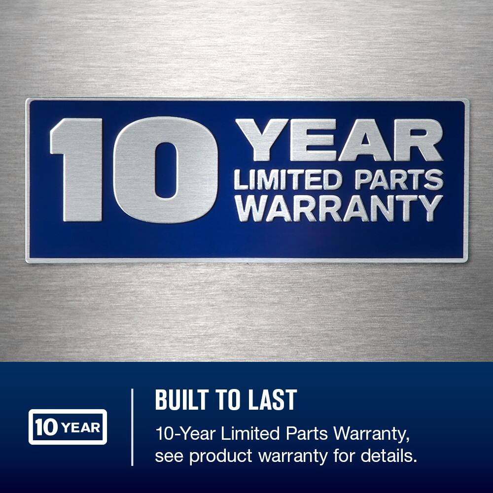 10 YEAR LIMITED PARTS WARRANTY, BUILT TO LAST 10-Year Limited Parts Warranty, see product warranty for details.