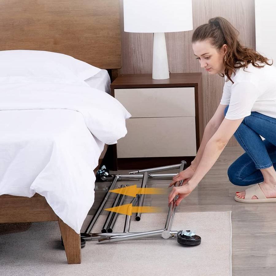 Back. Hivvago - Heavy Duty Metal Clothing Garment Rack with Lockable Wheels - 250 lbs. Capacity - Silver.