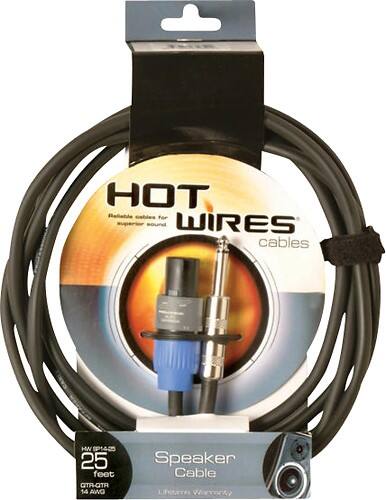 Front Standard. Hot Wires - Speakon 25' Speaker Cable - Black.