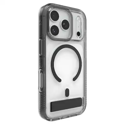 Front. ZAGG - Santa Cruz Snap with Kickstand for Apple iPhone 17 Pro - Jet Black.