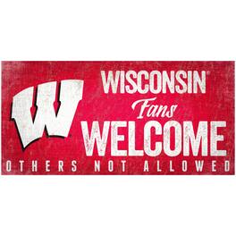 Fan Creations - Wisconsin Badgers 6" x 12" Fans Welcome Sign - Multicolor