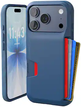 Smartish - iPhone 18 Pro Max/17 Pro Max Wallet Case - Wallet Slayer Vol 1 - Slim Grip Card Holder Cover - Cherry Blossom - Blues on The Green