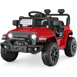 Best Choice Products - 6V Kids Ride-On Truck Car w/ Parent Remote Control, 4-Wheel Suspension, LED Lights - Red