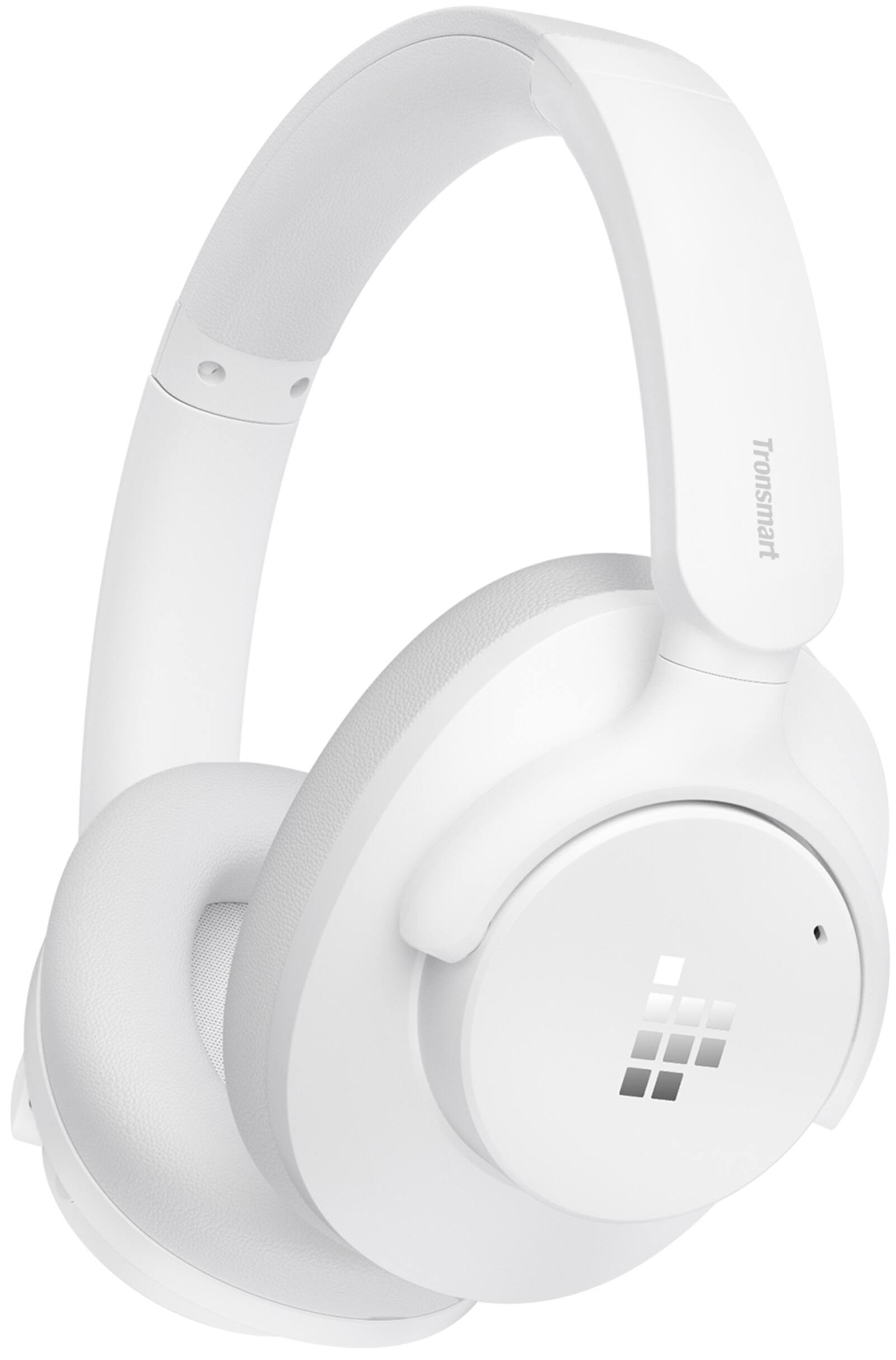 Angle. Tronsmart - Q20S Hybrid Active Noise Cancelling Headphones, Comfort Wireless Over-Ear Headsets, 60H Playtime, Hi-Res Audio Deep Bass - White.