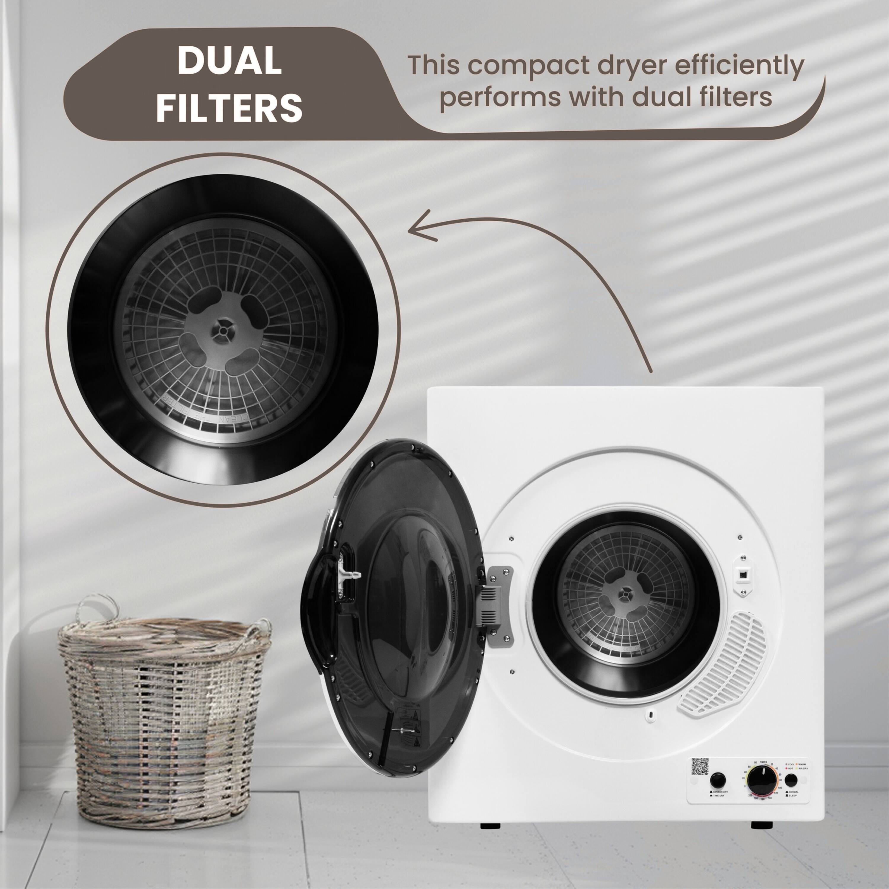 DUAL FILTERS  
This compact dryer efficiently performs with dual filters