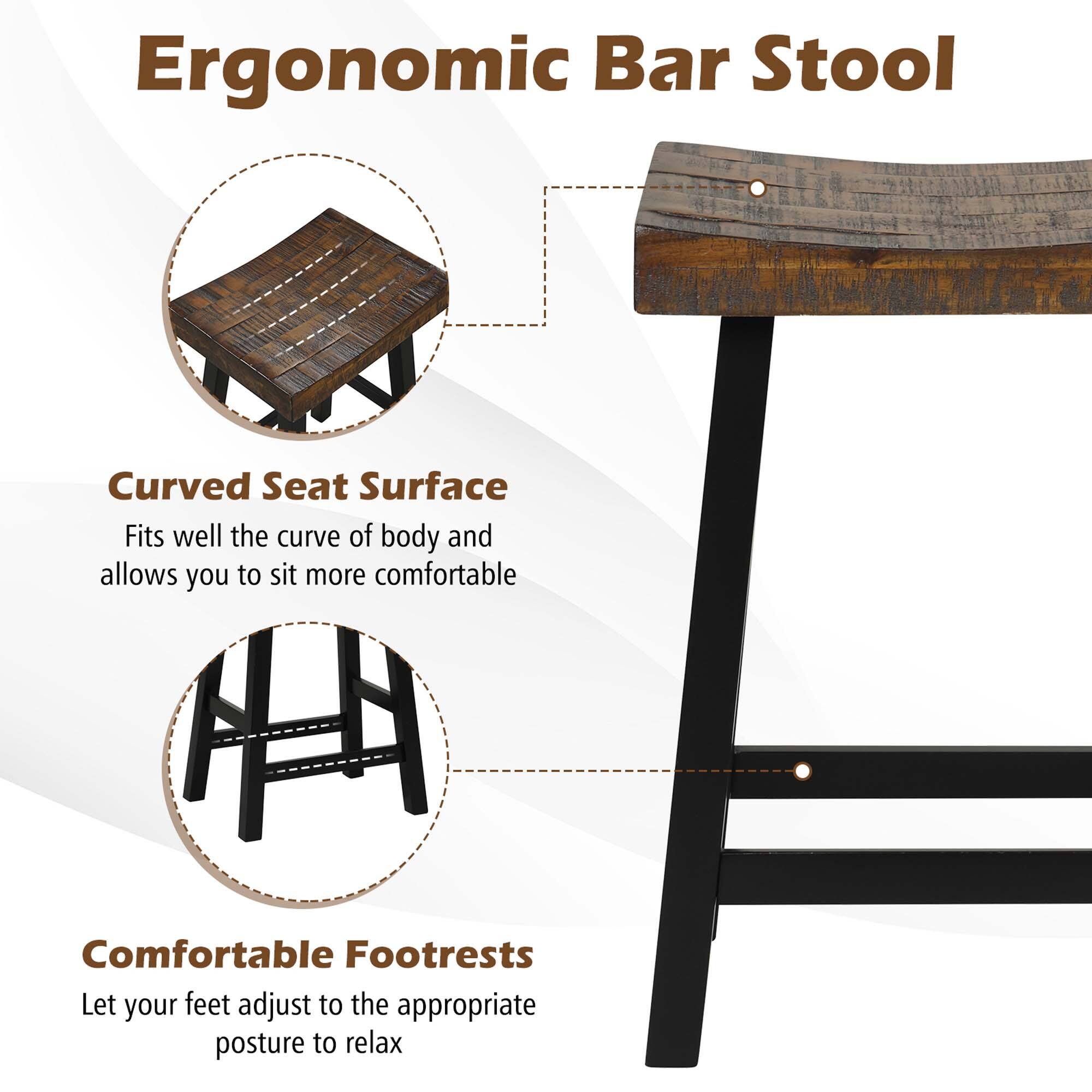 Ergonomic Bar Stool

Curved Seat Surface
Fits well the curve of body and allows you to sit more comfortably

Comfortable Footrests
Let your feet adjust to the appropriate posture to relax