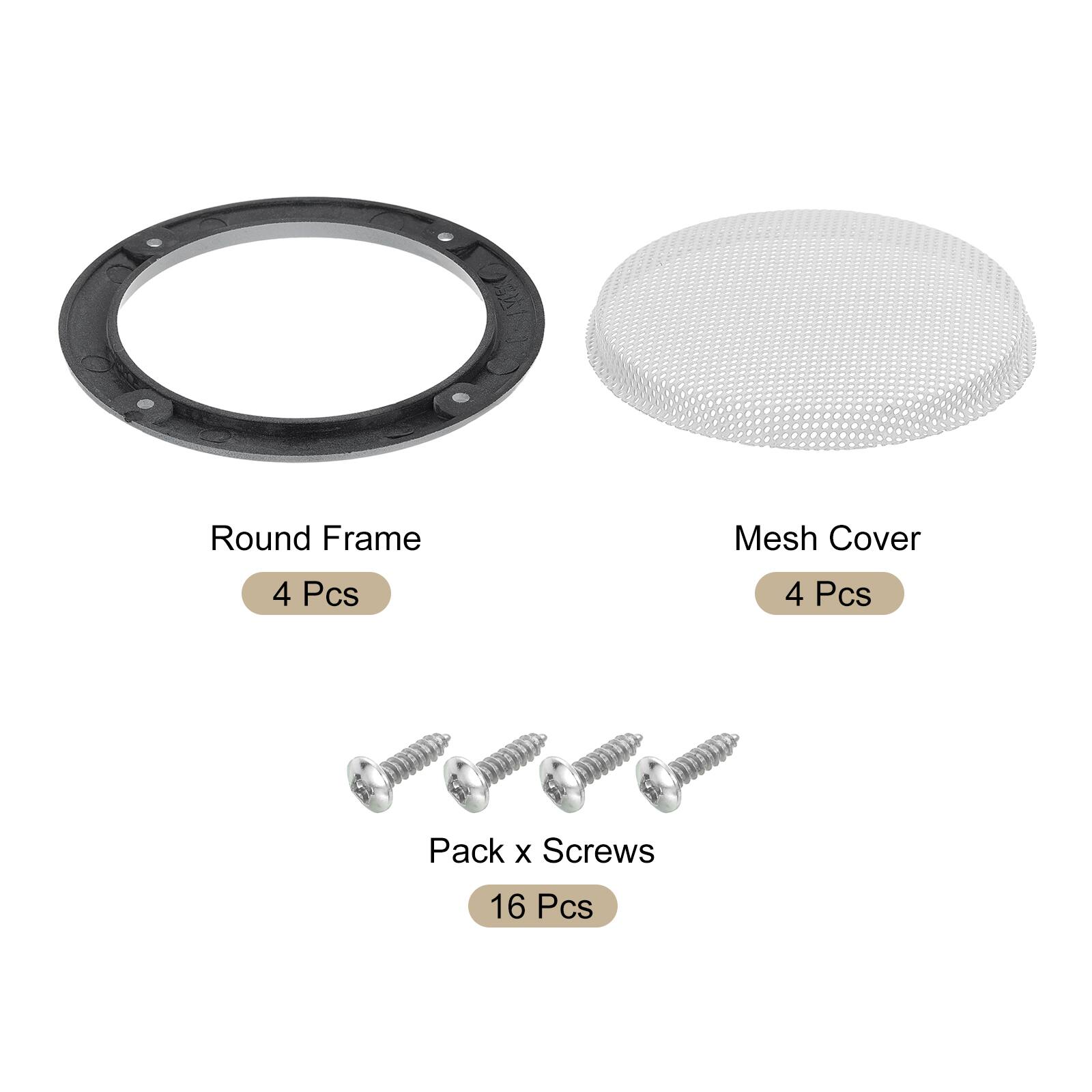 Round Frame Mesh Cover 4 Pcs 4 Pcs Pack x Screws 16 Pcs