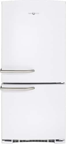 Front Standard. GE - Artistry Series 20.3 Cu. Ft. Bottom-Freezer Refrigerator - White.