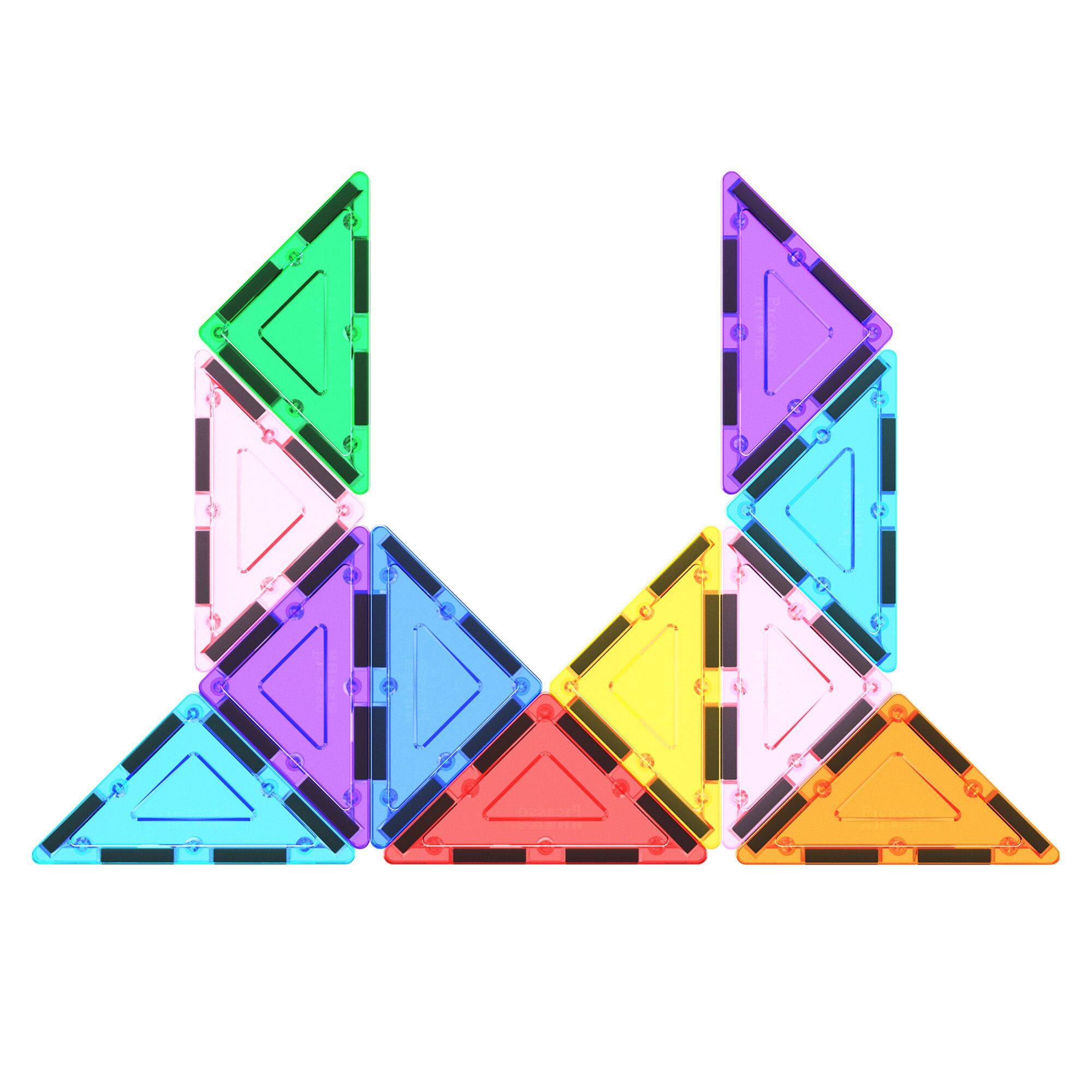 Alt View 2. PicassoTiles - PicassoTiles 12 PC Magnetic Tiles, Magnetic Building Blocks for Kids, Magnet for Kids 3+.