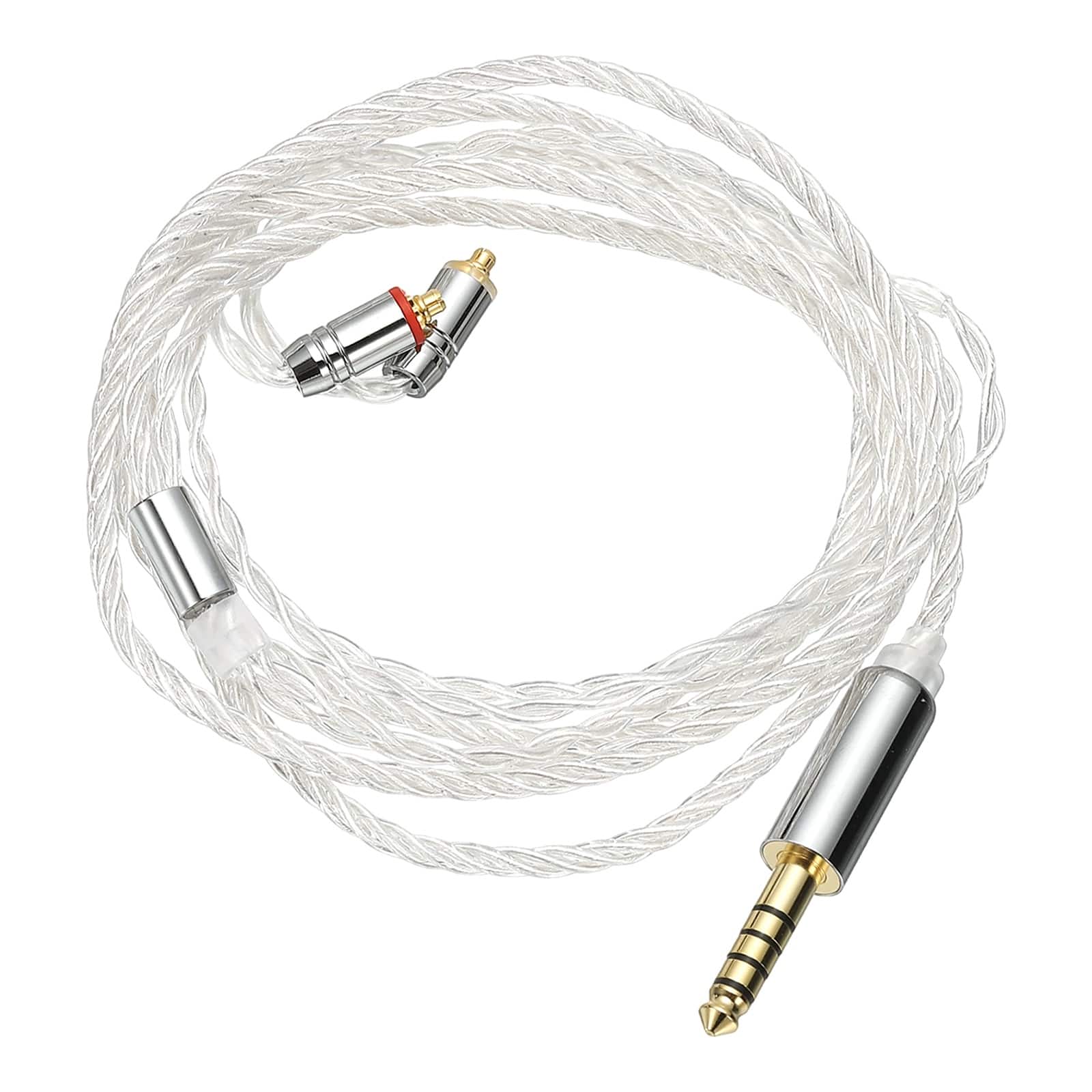 Unique Bargains - IEM Earphone Cable 1.2M, 28AWG 4-Core High Purity -Plated HiFi Replacement for Ananda Arya HE400SE (4.4mm, MMCX) - Silver