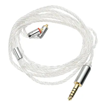 Front. Unique Bargains - IEM Earphone Cable 1.2M, 28AWG 4-Core High Purity Silver-Plated HiFi Replacement for Ananda Arya HE400SE (4.4mm, MMCX) - Silver.